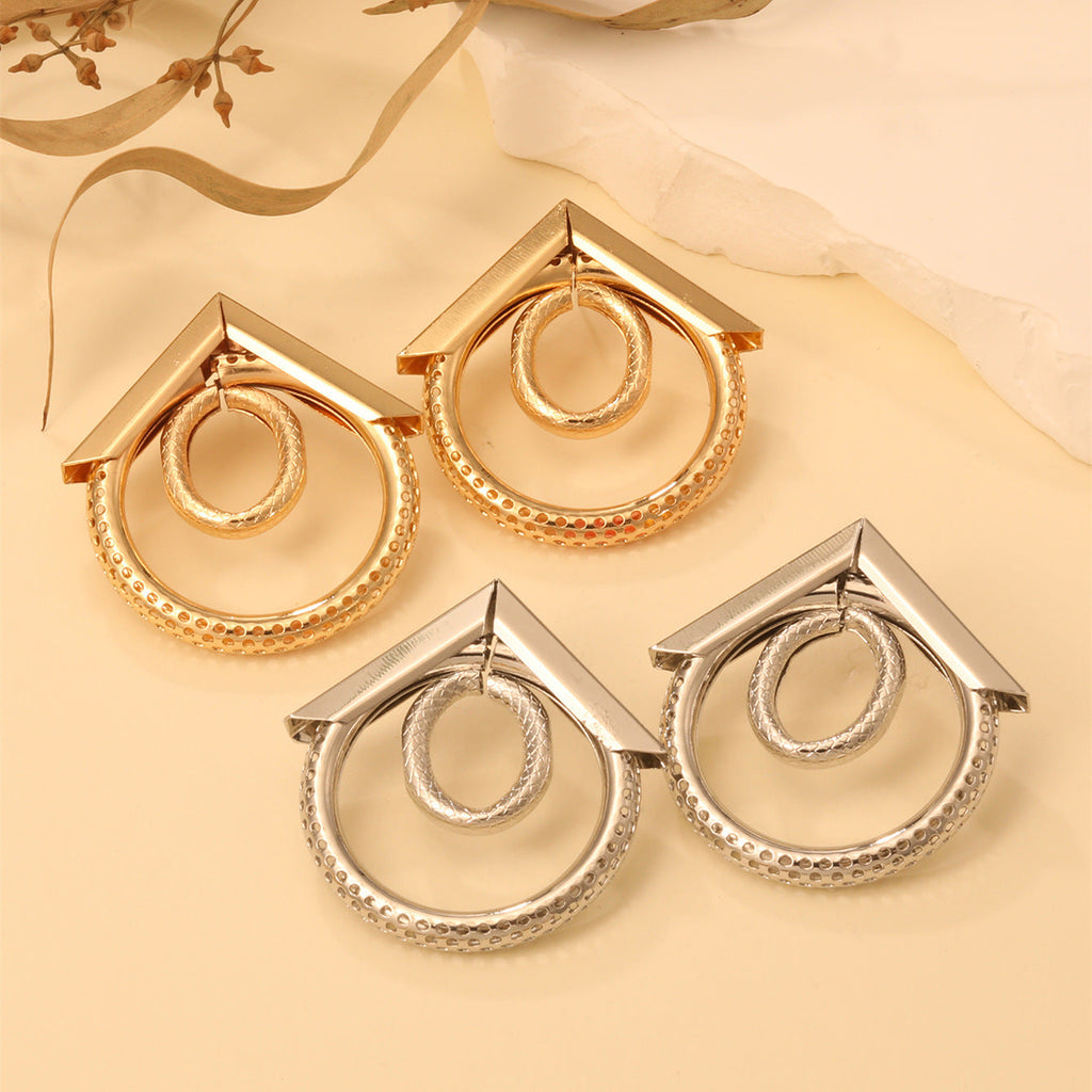 Women's Hanging Earrings with Elegant, Curved Ring Design Fashion Glam-Fashion Glam