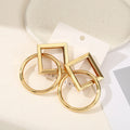 Women's Hanging Earrings with Square Design and Glossy Surface Fashion Glam-Fashion Glam