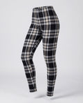 Women's high-waisted checkered leggings with shaping comfort waistband and high elastane content Fashion Glam-Fashion Glam