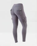 Women's high-waisted leggings with cargo pockets-Fashion Glam