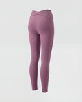 Women's high-waisted yoga leggings with crossover detail-Fashion Glam