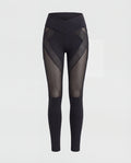 Women's high-waisted yoga leggings with mesh inserts-Fashion Glam