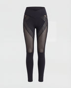 Women's high-waisted yoga leggings with mesh inserts-Fashion Glam
