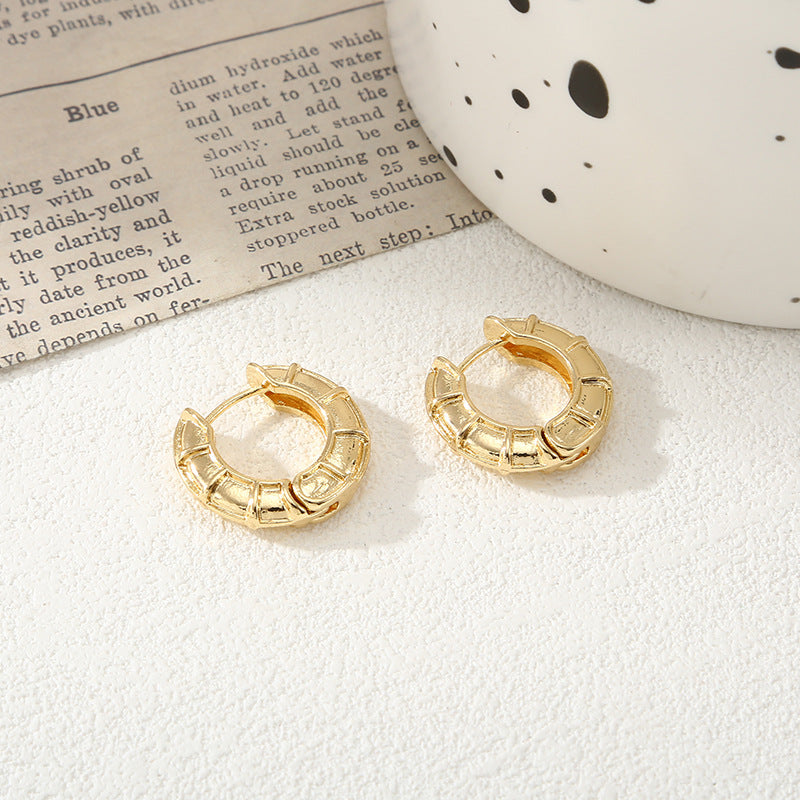Women's hoops in modern bamboo design Fashion Glam-Fashion Glam
