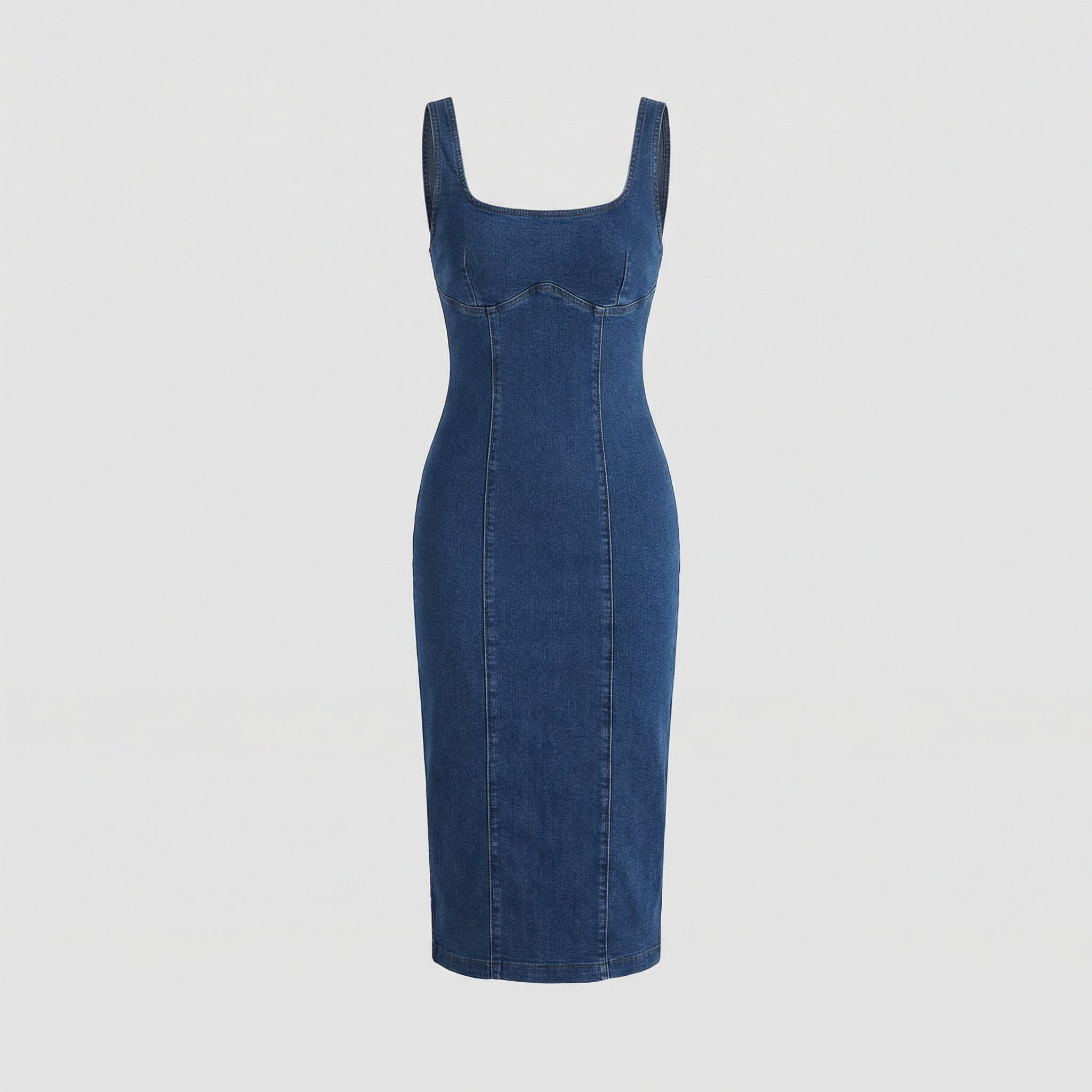 Women's Jeans Midi Dress fitted-Fashion Glam