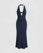 Women's Knee-Length Dress with Lace Details and Gatherings-Fashion Glam