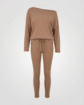 Women's Knit Loungewear Set with Oversized Shoulders-Fashion Glam