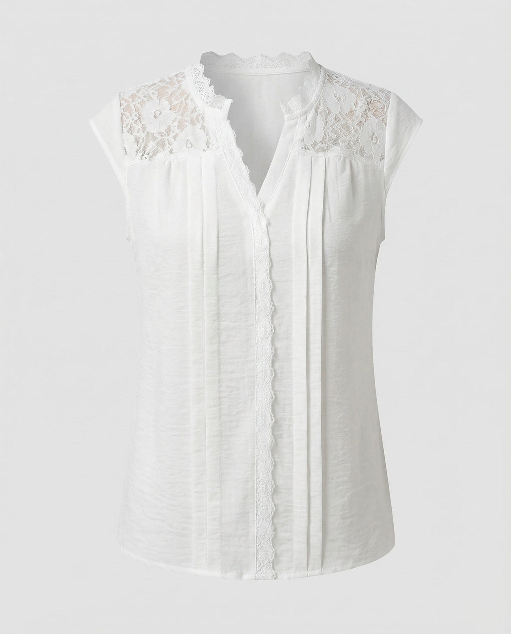 Women's Lace Blouse Top with V-Neck-Fashion Glam