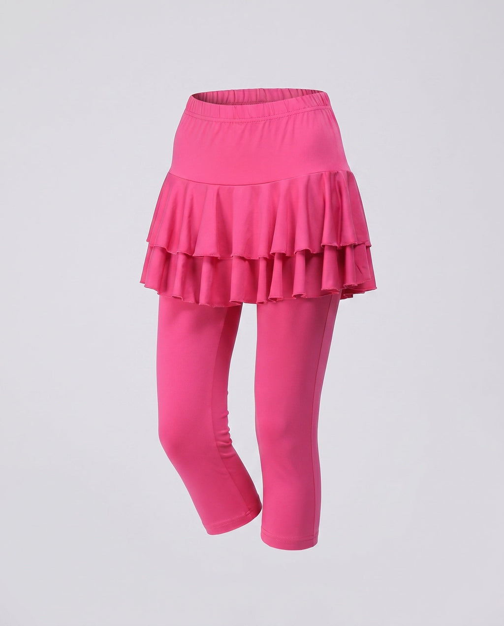 Women's leggings with ruffle overlay-Fashion Glam