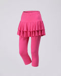 Women's leggings with ruffle overlay-Fashion Glam