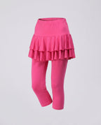 Women's leggings with ruffle overlay-Fashion Glam