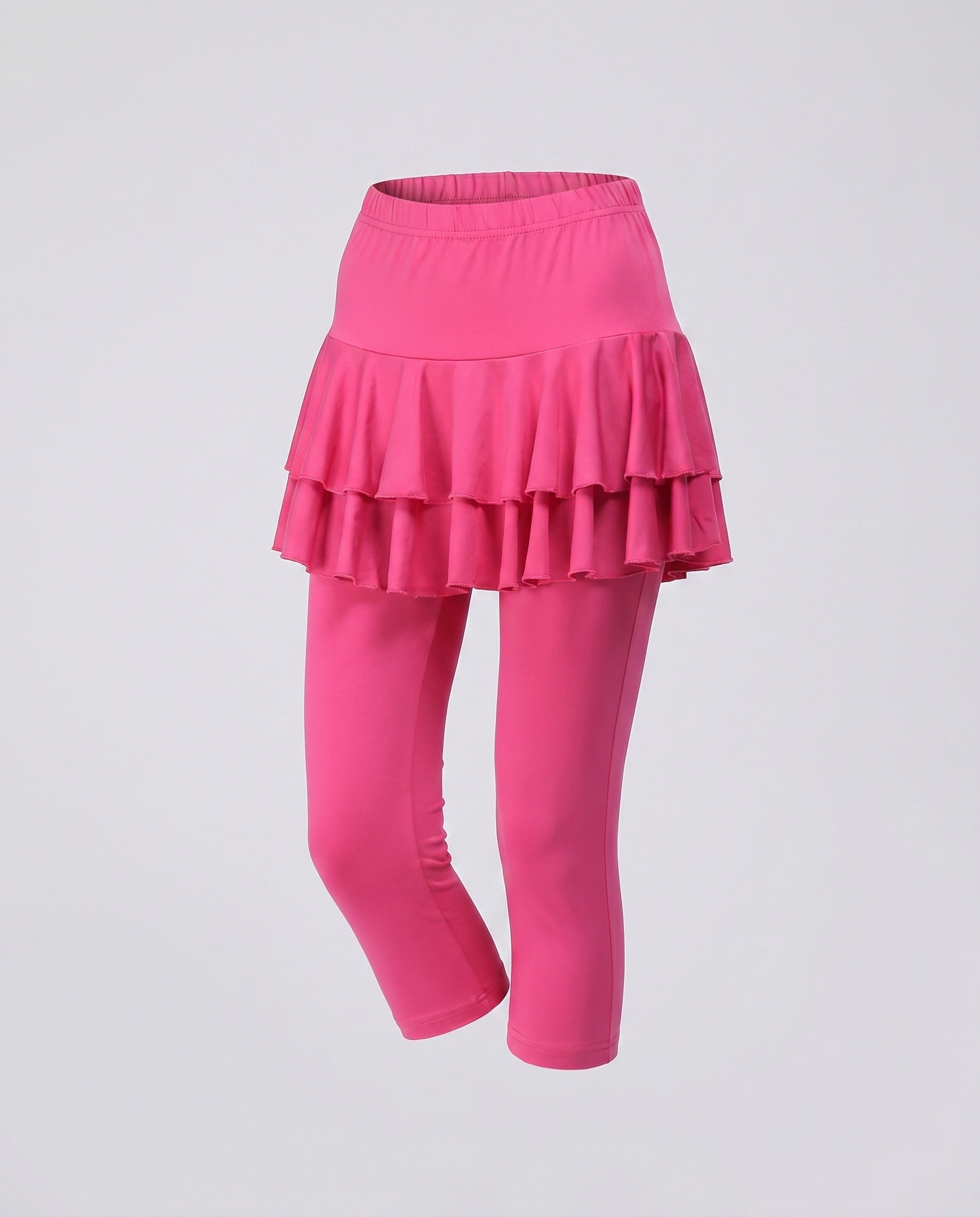 Women's leggings with ruffle overlay-Fashion Glam