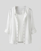 Women’s lightweight and elegant blouse jacket with practical snap buttons Fashion Glam-Fashion Glam