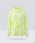Women's lightweight hooded protection jacket with waist drawstring and elastic cuffs Fashion Glam-Fashion Glam