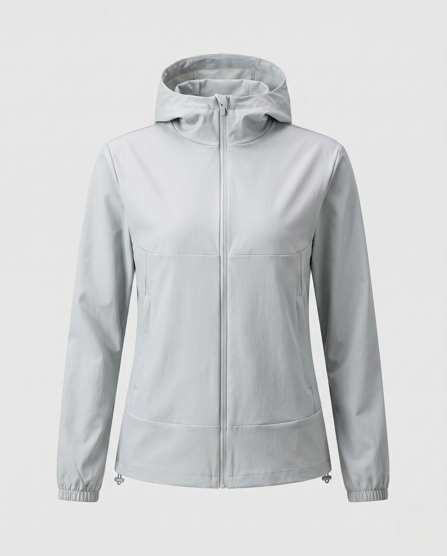 Women's lightweight running and leisure jacket with hood, elastic cuffs, and concealed zip pockets Fashion Glam-Fashion Glam