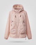 Women's lightweight windproof hooded jacket with drawstring and generous pockets Fashion Glam-Fashion Glam