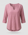 Women's Linen Blouse Top V-Neck Summer-Fashion Glam