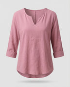 Women's Linen Blouse Top V-Neck Summer-Fashion Glam