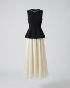 Women's Long Dress with Elegant Waterfall Hem-Fashion Glam