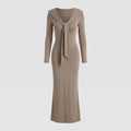 Women’s long sleeve dress with stylish hooded design and figure-hugging cut-Fashion Glam