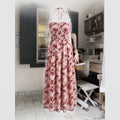 Women’s maxi dress with elegant floral pattern and tailored fit-Fashion Glam