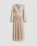 Women’s Maxi Dress with elegant V-neck and casual ruffled hem-Fashion Glam