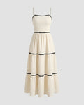 Women's Maxi Dress with Fine Ruffles and Delicate Straps-Fashion Glam