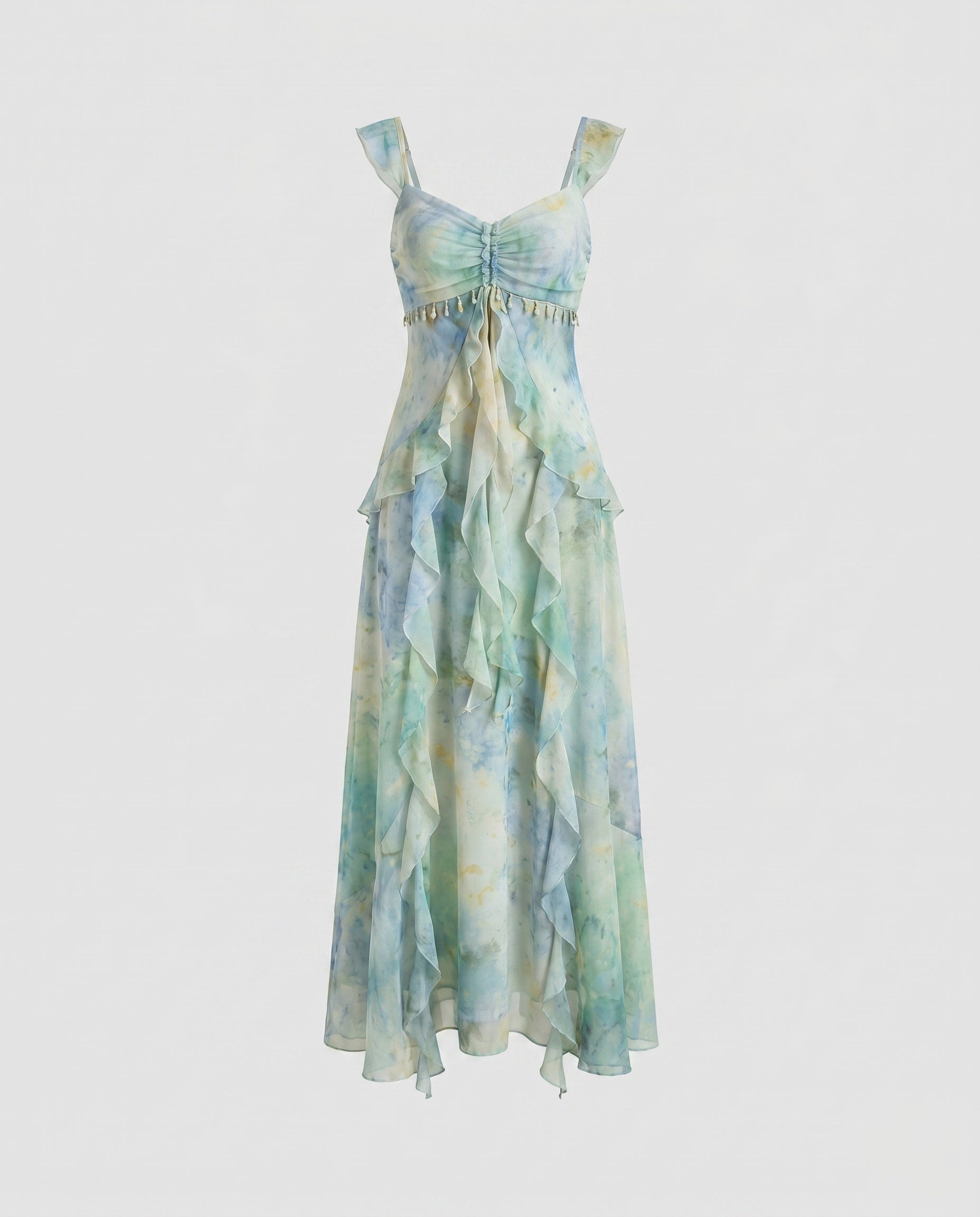 Women’s Maxi Dress with Floral Design and Elegant V-Neck-Fashion Glam