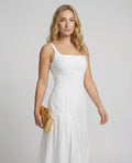 Women's mid dress with elegant cut-Fashion Glam