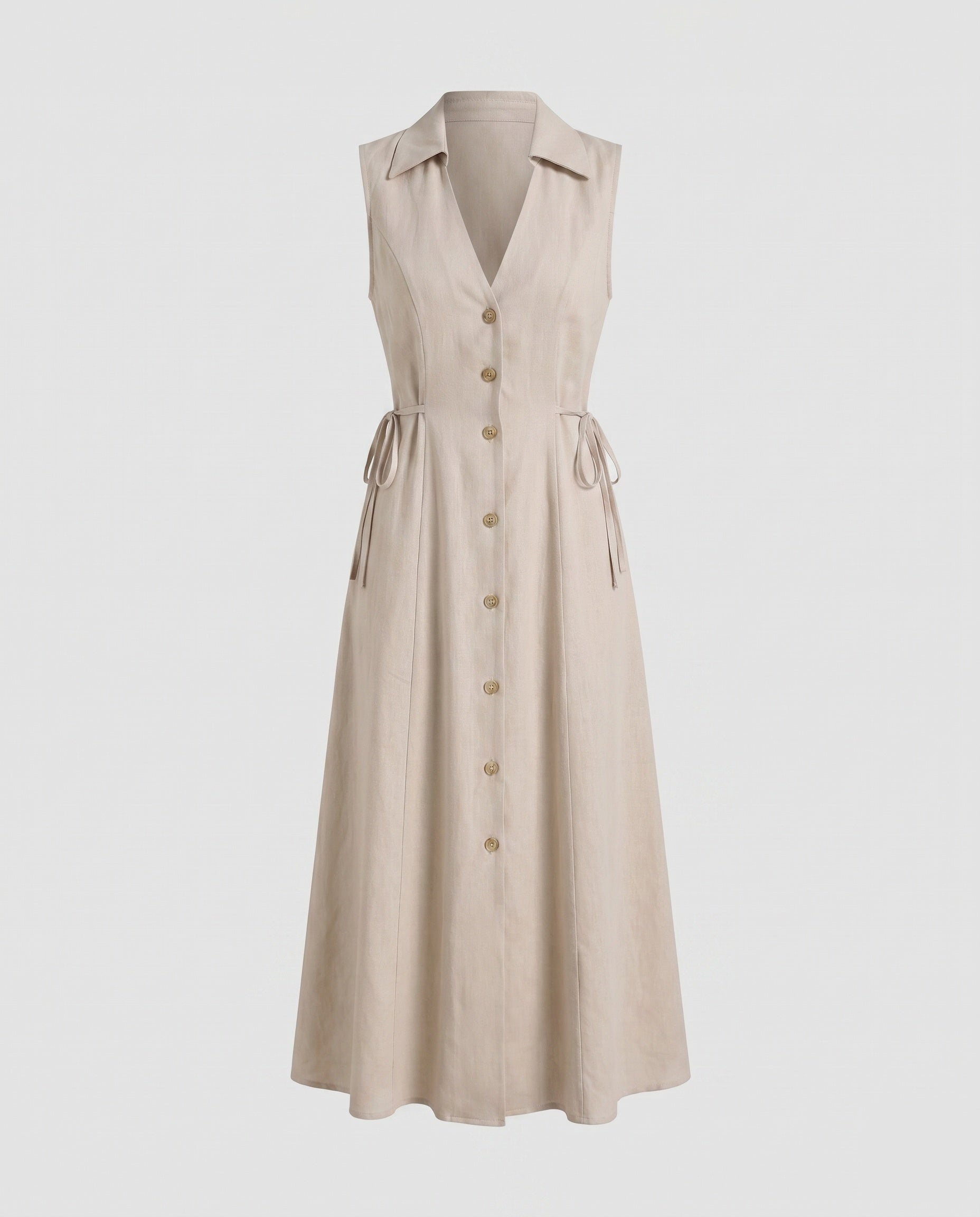 Women’s midi dress with a tailored fit and stylish button details-Fashion Glam