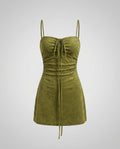 Women's mini dress with adjustable lacing detail and fitted cut-Fashion Glam