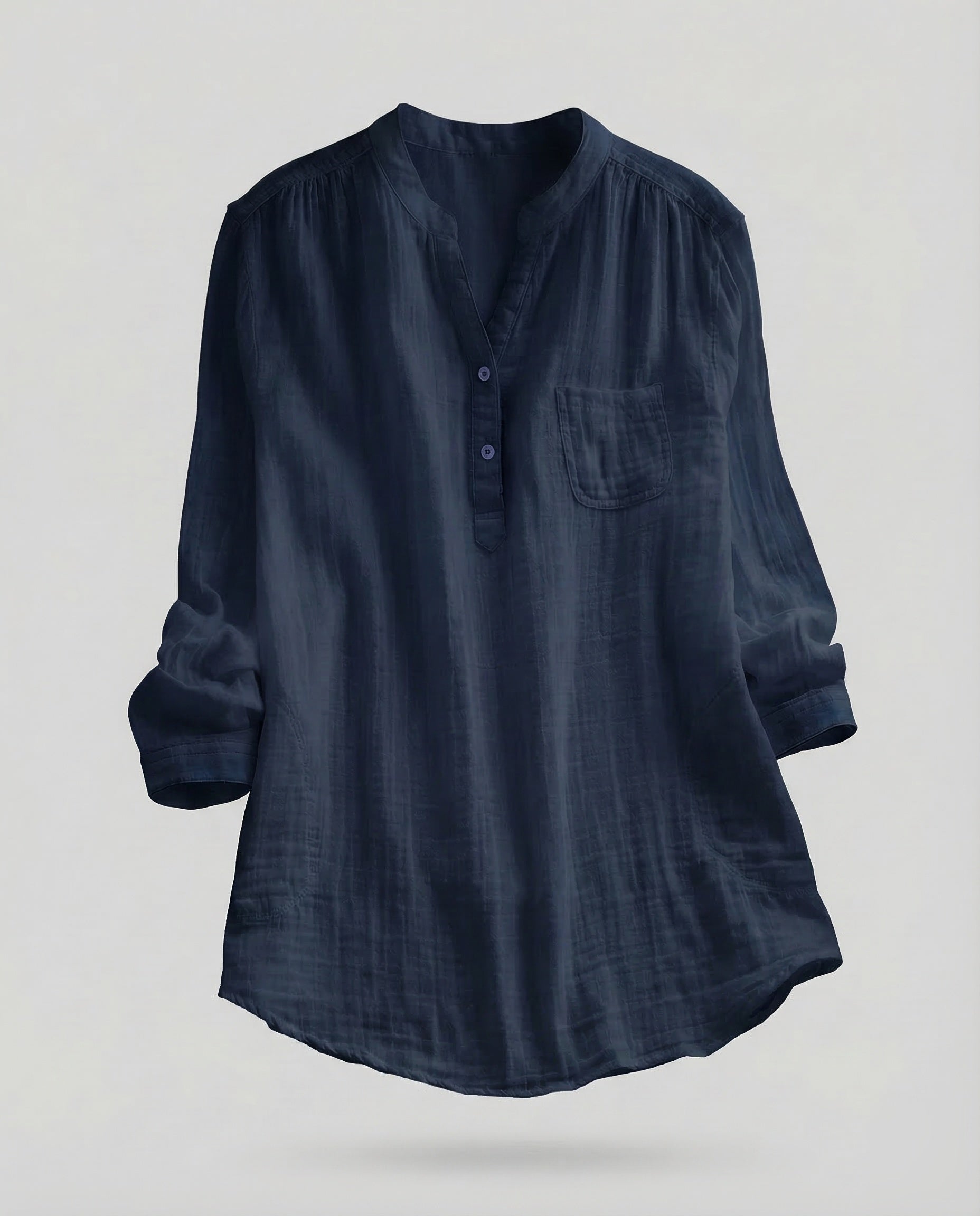 Women's Muslin Blouse Round Neck-Fashion Glam
