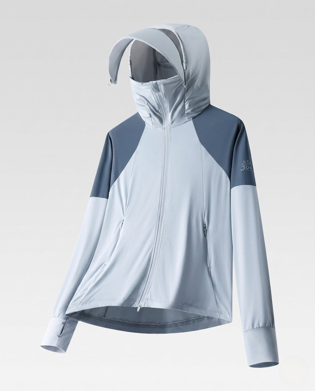 Women's nan multifunctional hoodie jacket with fold-out sun visor and high collar Fashion Glam-Fashion Glam