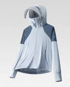 Women's nan multifunctional hoodie jacket with fold-out sun visor and high collar Fashion Glam-Fashion Glam