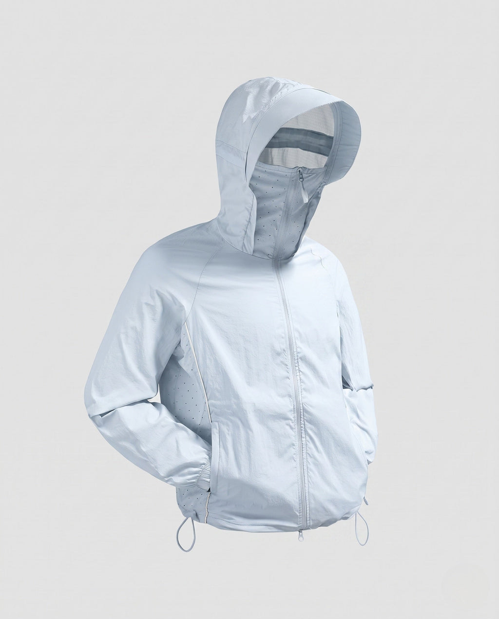 Women's nan multifunctional running and travel jacket with integrated face shield and ventilation perforations Fashion Glam-Fashion Glam