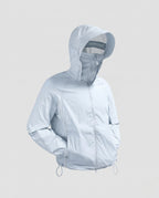 Women's nan multifunctional running and travel jacket with integrated face shield and ventilation perforations Fashion Glam-Fashion Glam