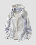Women's nan ultra-light hiking and everyday jacket with hood, pack function and reflective piping Fashion Glam-Fashion Glam