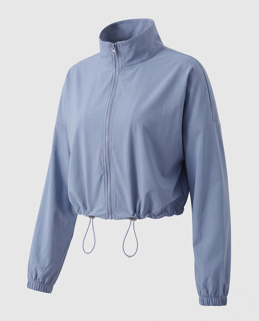 Women's nan ultra-light short-cut training jacket with zipper and drawstring Fashion Glam-Fashion Glam