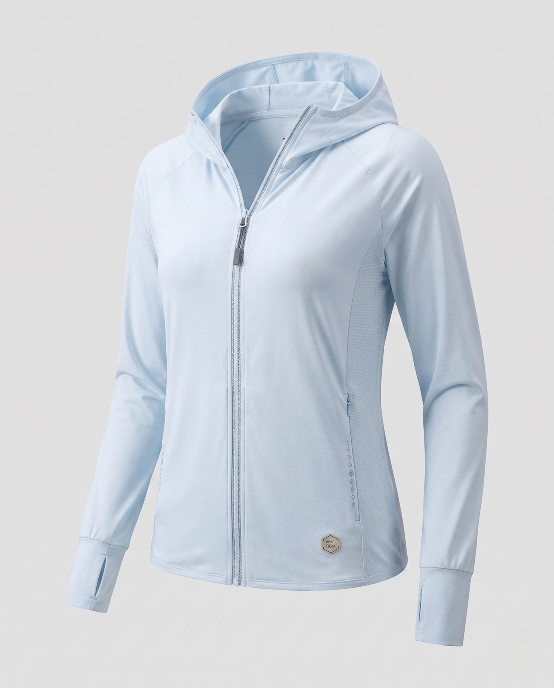 Women's nan ultra-light sun protection hoodie with zipper, breathable mesh inserts and thumbholes Fashion Glam-Fashion Glam