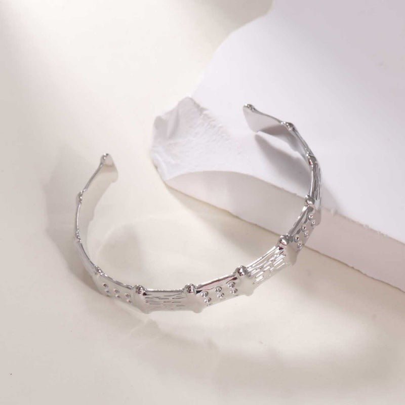 Women's Open Bangle in Modern Bamboo Design Fashion Glam-Fashion Glam