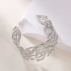 Women's Open Bangle with Elegant Wave Design Fashion Glam-Fashion Glam