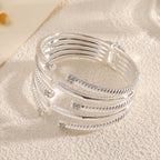Women's Open Bangle with Modern, Layered Design Fashion Glam-Fashion Glam