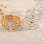 Women's Open Bangle with Modern, Layered Design Fashion Glam-Fashion Glam