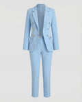 Women's pantsuit with double-breasted blazer-Fashion Glam