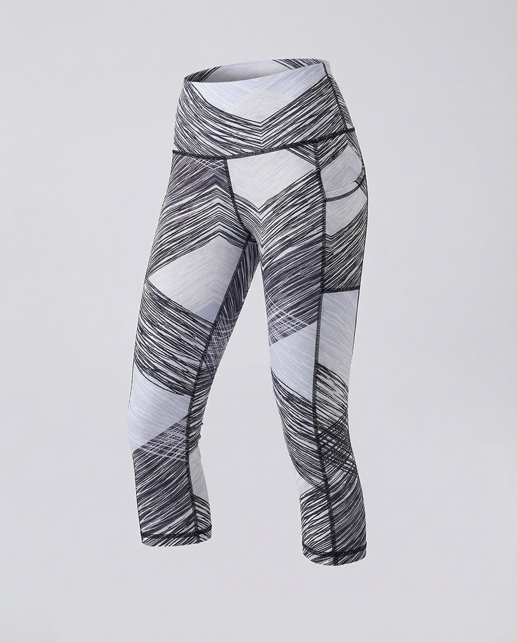 Women's Performance Capri Leggings with Scribble Print-Fashion Glam