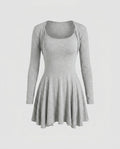 Women’s player dress with long sleeves and playful cut-Fashion Glam