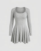 Women’s player dress with long sleeves and playful cut-Fashion Glam