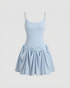 Women's playful chiffon dress with flowing skirt and elegant waistline-Fashion Glam