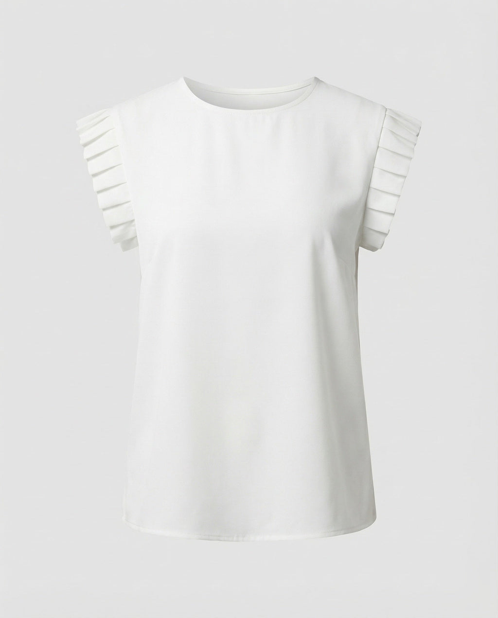 Women's pleated blouse top with structured sleeves-Fashion Glam