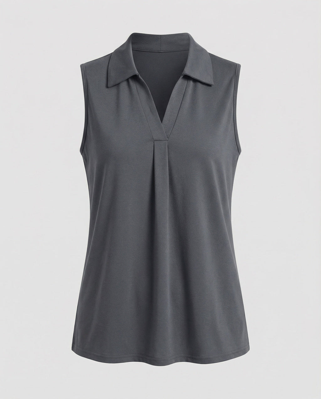 Women’s Polo Blouse Top with Pleat-Fashion Glam